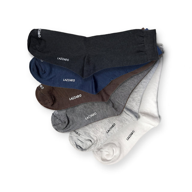شرابات لازارو الطويلة — طقم ٦ ألوان | Lazzaro Long Socks — 6-Colour Set
