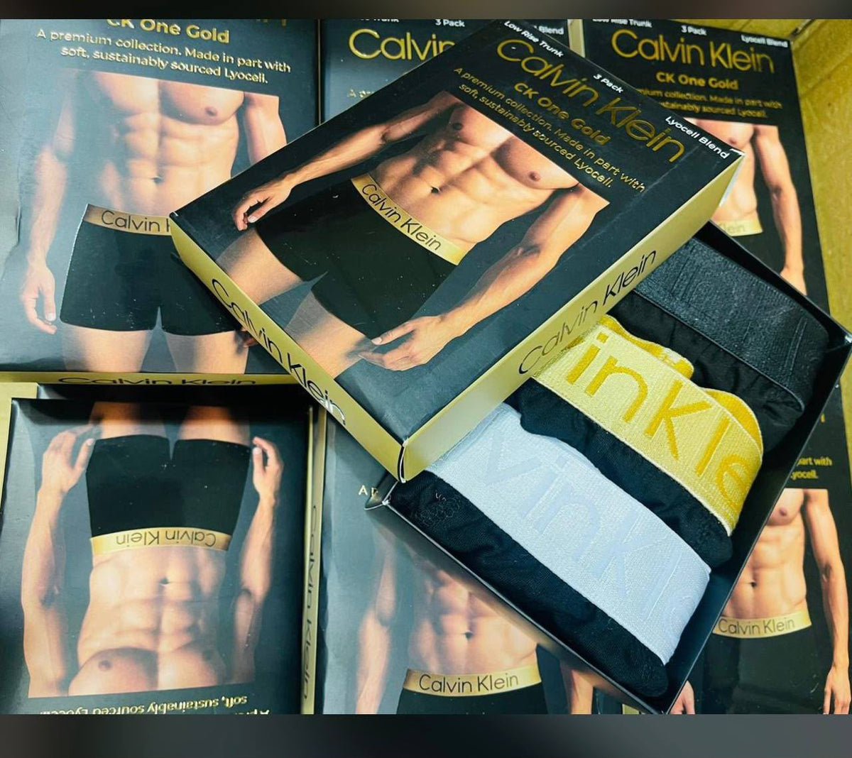 بوكسرات Calvin Klein Gold — بوكس ٣ قطع | Calvin Klein Gold Boxers 3-Pack
